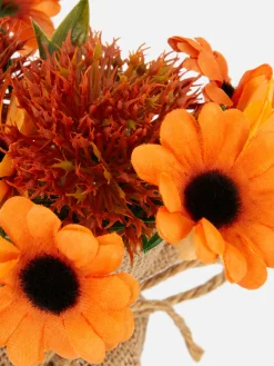 Kunstpflanzen Und -Blumen|Primark Kunstblumenarrangement Mit Jute Umwickelt Orange