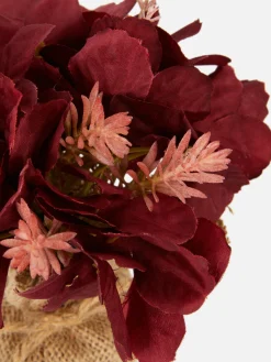 Kunstpflanzen Und -Blumen|Primark Kunstblumenarrangement Mit Jute Umwickelt Burgunderrot