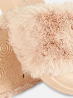 Flipflops Und Badesandalen|Primark Kunstfell-Badesandalen Beige