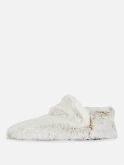 Hausschuhe|Primark Kunstfell-Hausschuhe Mit Fleecefutter Beige