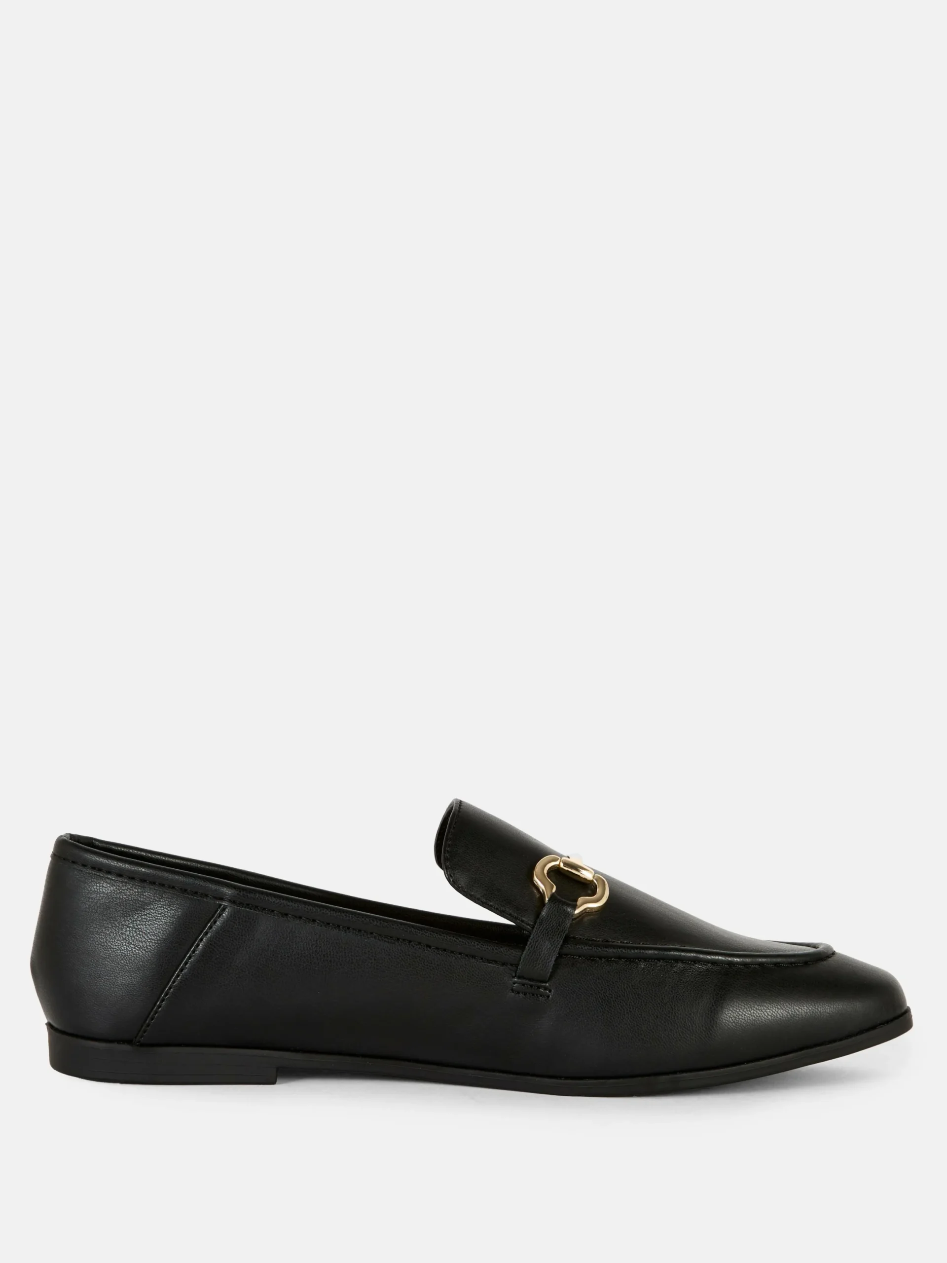 Flache Schuhe|Primark Kunstleder-Loafer Mit Trensenverzierung Schwarz