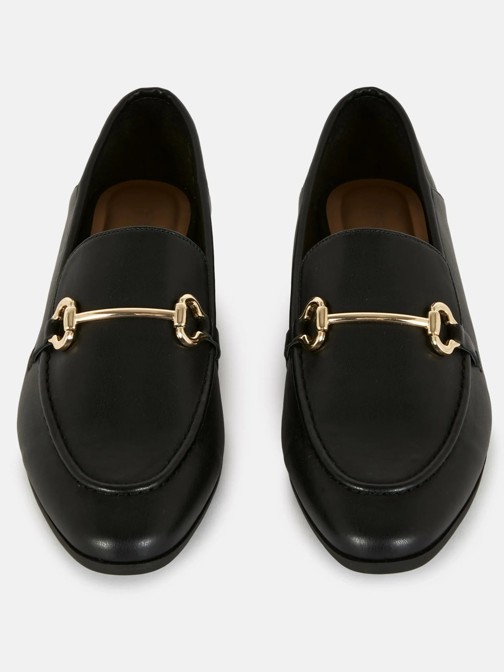 Flache Schuhe|Primark Kunstleder-Loafer Mit Trensenverzierung Schwarz