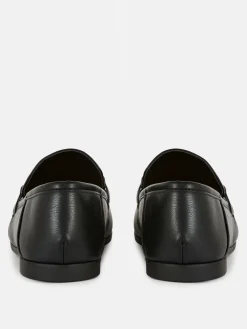 Flache Schuhe|Primark Kunstleder-Loafer Mit Trensenverzierung Schwarz
