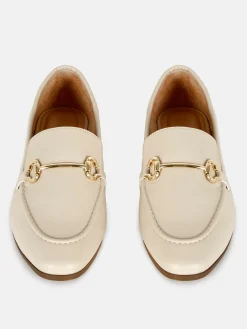 Flache Schuhe|Primark Kunstleder-Loafer Mit Trensenverzierung Ecrufarben