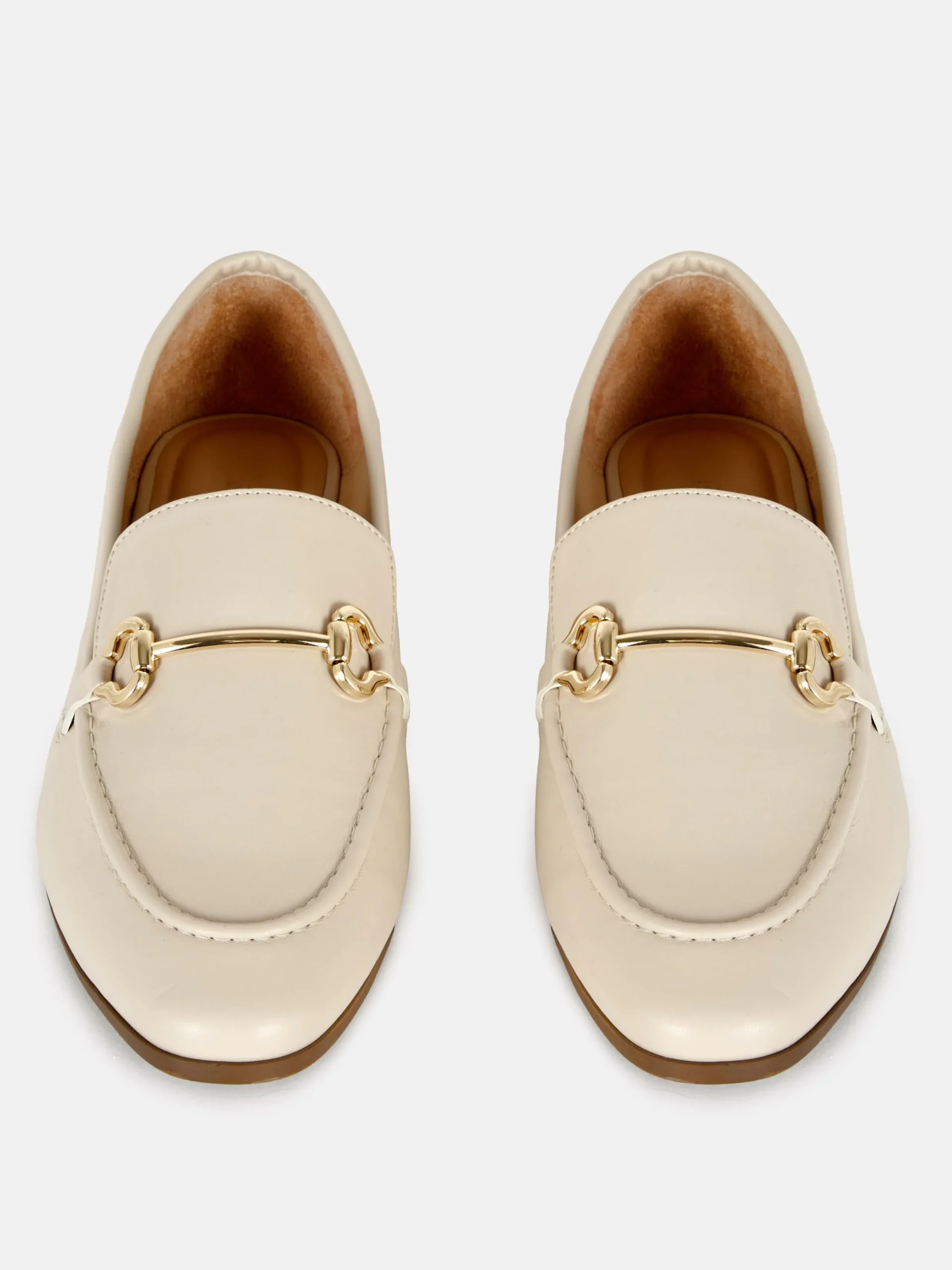 Flache Schuhe|Primark Kunstleder-Loafer Mit Trensenverzierung Ecrufarben