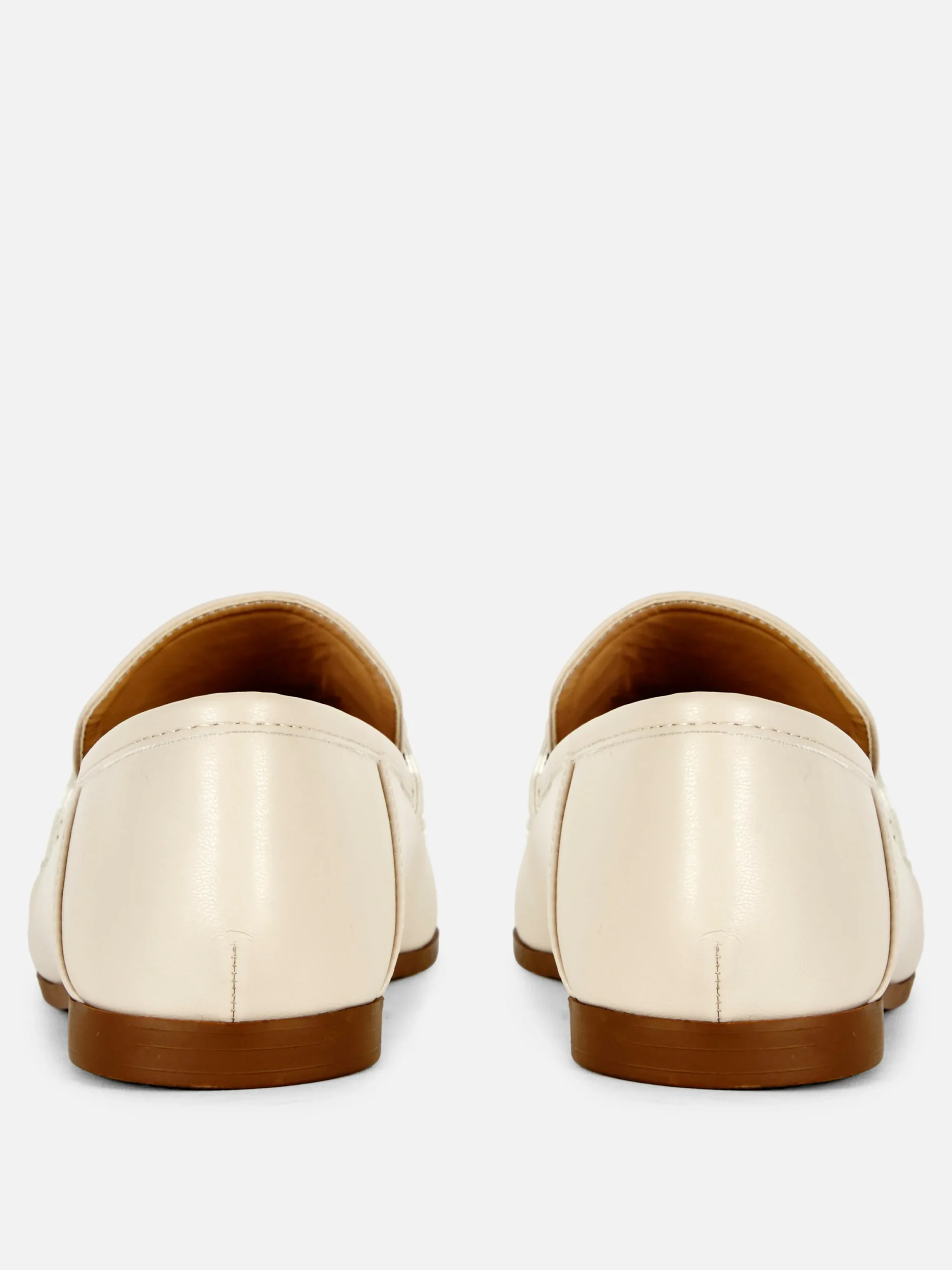 Flache Schuhe|Primark Kunstleder-Loafer Mit Trensenverzierung Ecrufarben