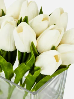 Blumentöpfe Und -Ständer|Primark Kunsttulpen In Rechteckiger Glasvase Transparent