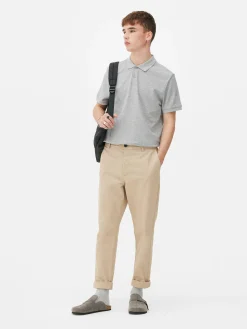 Tops Und T-Shirts|Primark Kurzarm-Poloshirt Aus Piqué Grau meliert