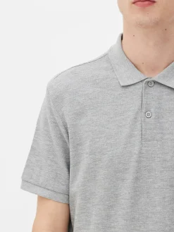 Tops Und T-Shirts|Primark Kurzarm-Poloshirt Aus Piqué Grau meliert