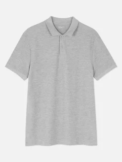 Tops Und T-Shirts|Primark Kurzarm-Poloshirt Aus Piqué Grau meliert