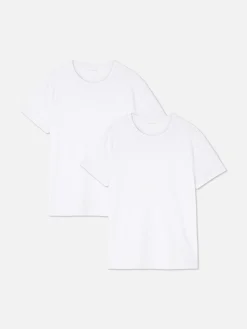 Tops Und T-Shirts|Primark Kurzarm-T-Shirts Mit Rundhalsausschnitt, 2er-Pack Weiß