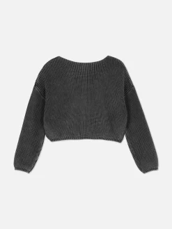 Pullover Und Cardigans|Primark Kurzer Pullover In Verwaschener Optik Anthrazitfarben