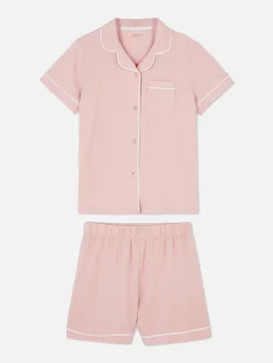 Schlafanzüge Und Nachtwäsche|Primark Kurzer Schlafanzug Mit Knopfleiste Rosa