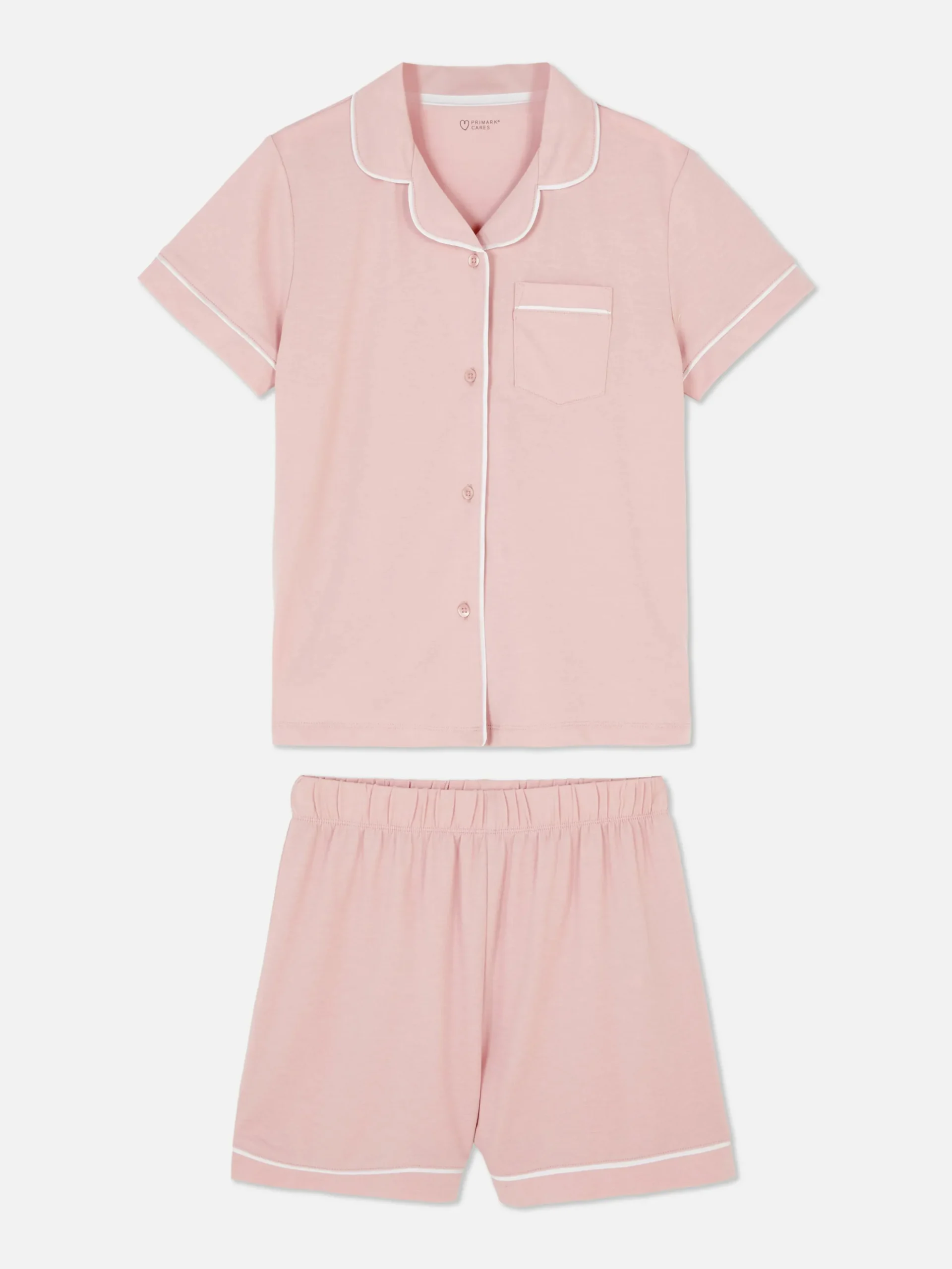 Schlafanzüge Und Nachtwäsche|Primark Kurzer Schlafanzug Mit Knopfleiste Rosa