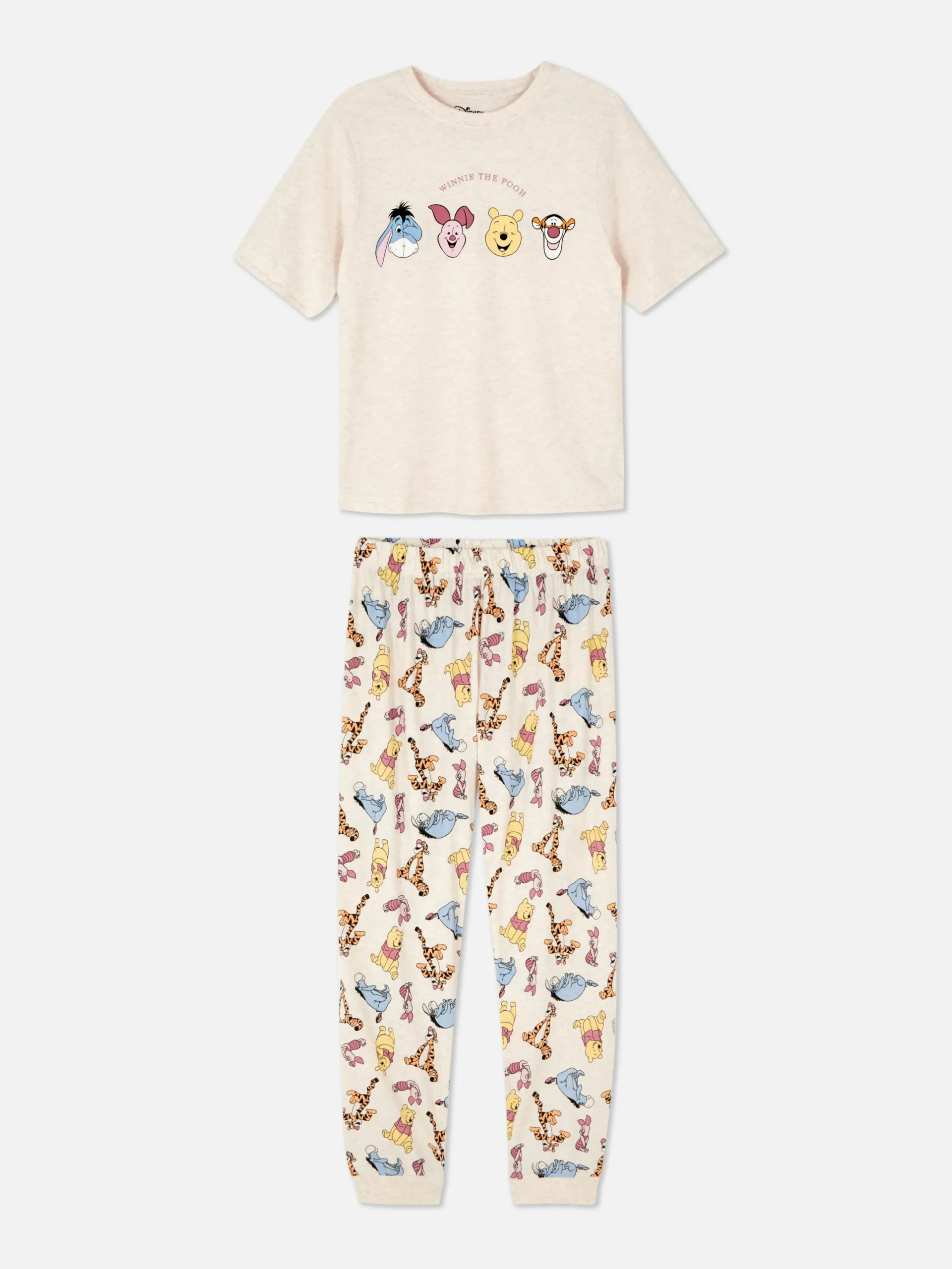 Schlafanzüge|Primark Kurzes „Disney Figuren“ Schlafanzug-Oberteil Cremefarben