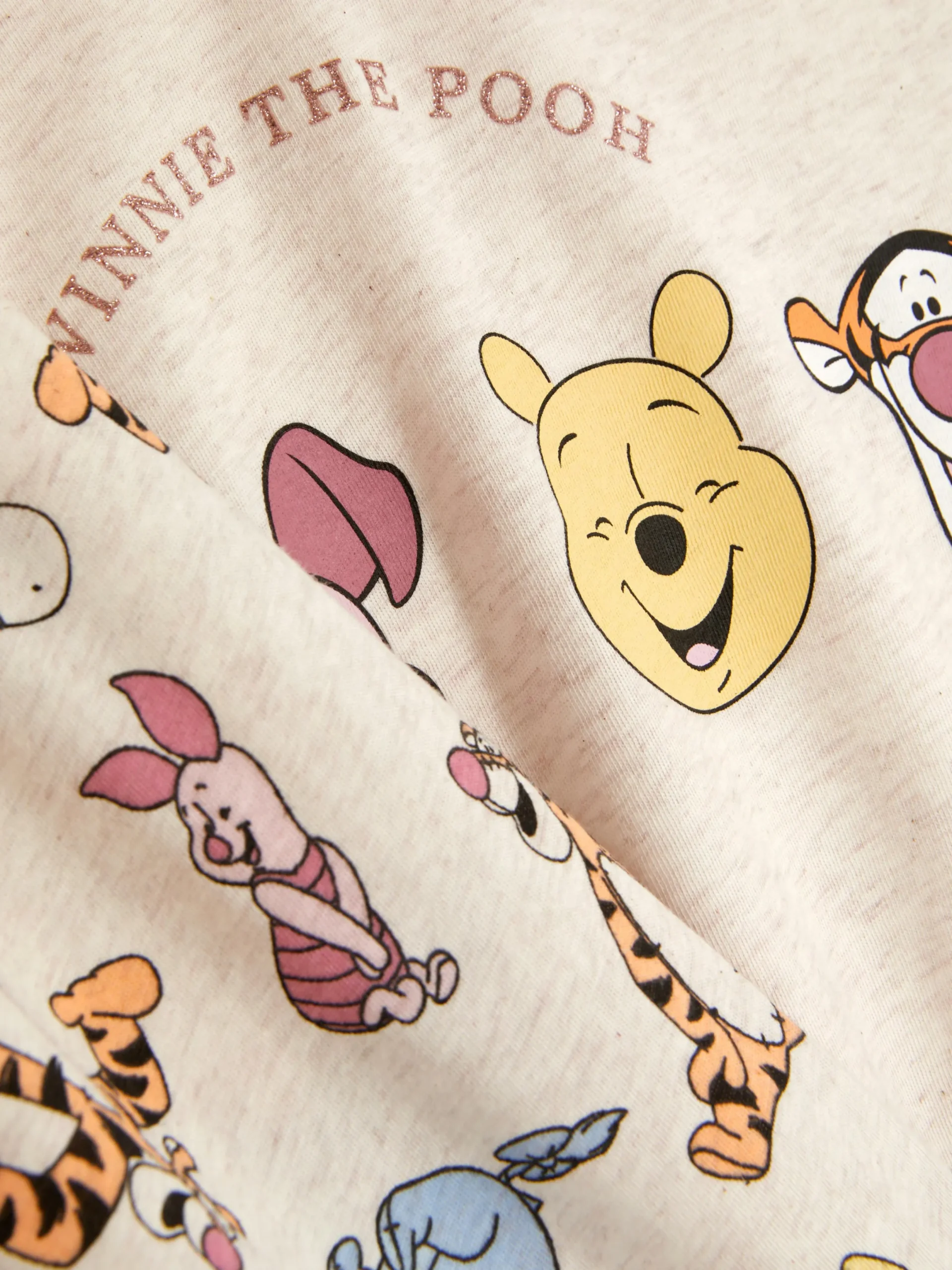 Schlafanzüge|Primark Kurzes „Disney Figuren“ Schlafanzug-Oberteil Cremefarben
