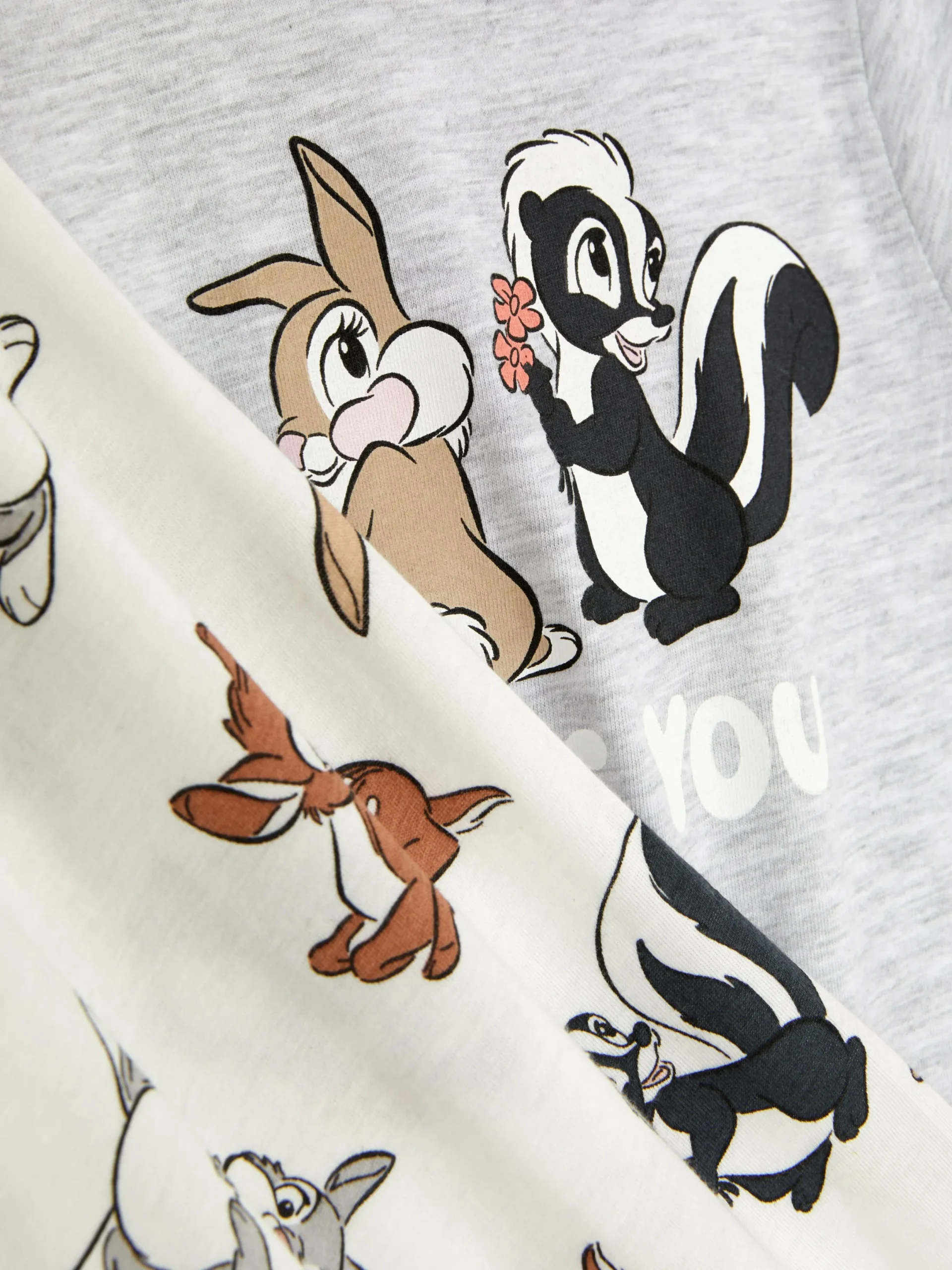 Schlafanzüge|Primark Kurzes „Disney Figuren“ Schlafanzug-Oberteil Grau meliert