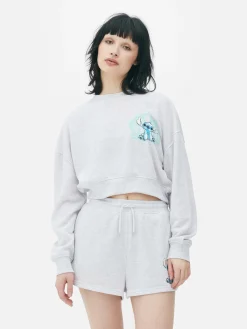 Hoodies Und Sweatshirts|Primark Kurzes „Disneys Stitch“ Sweatshirt Grau meliert