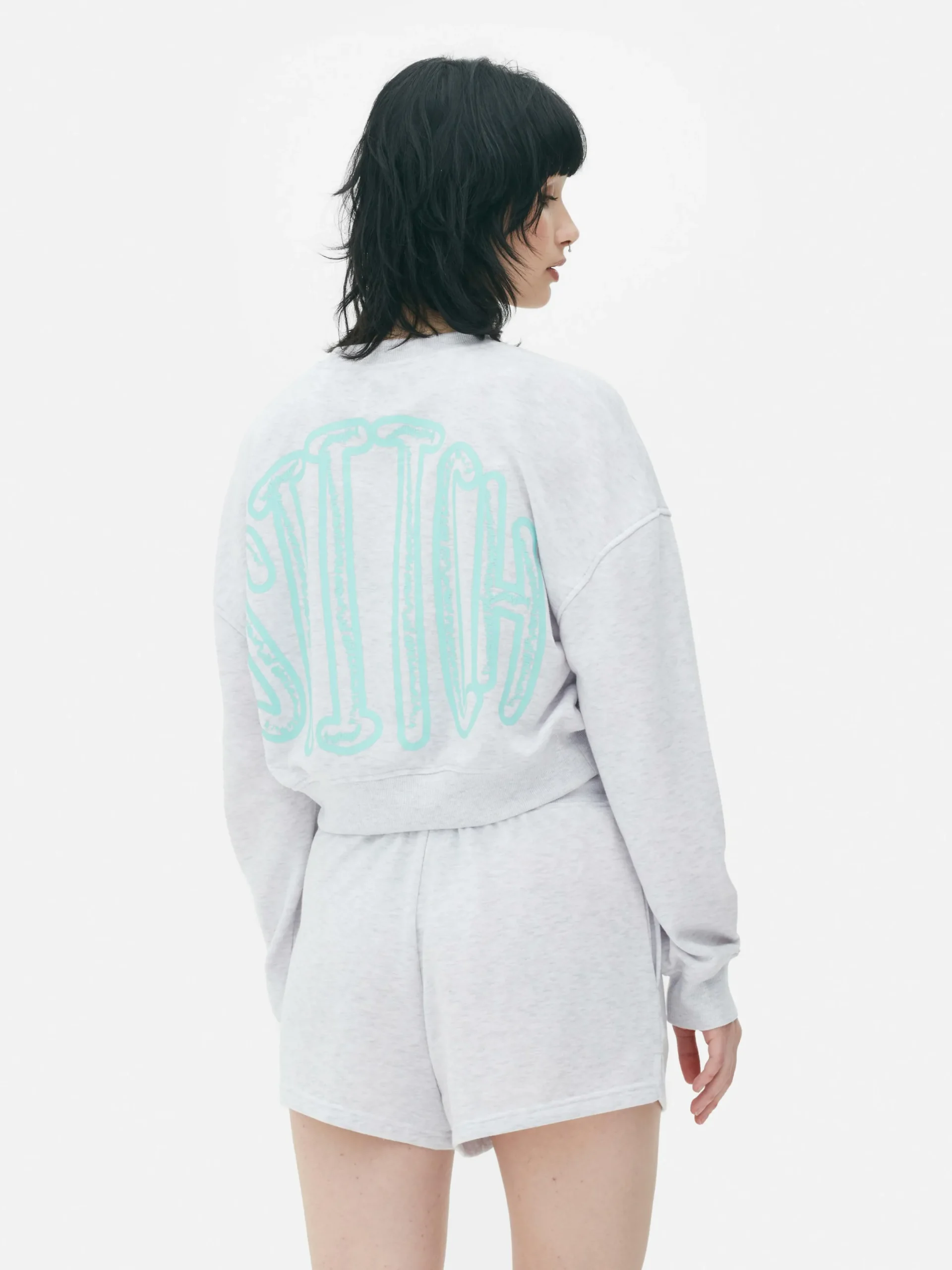 Hoodies Und Sweatshirts|Primark Kurzes „Disneys Stitch“ Sweatshirt Grau meliert