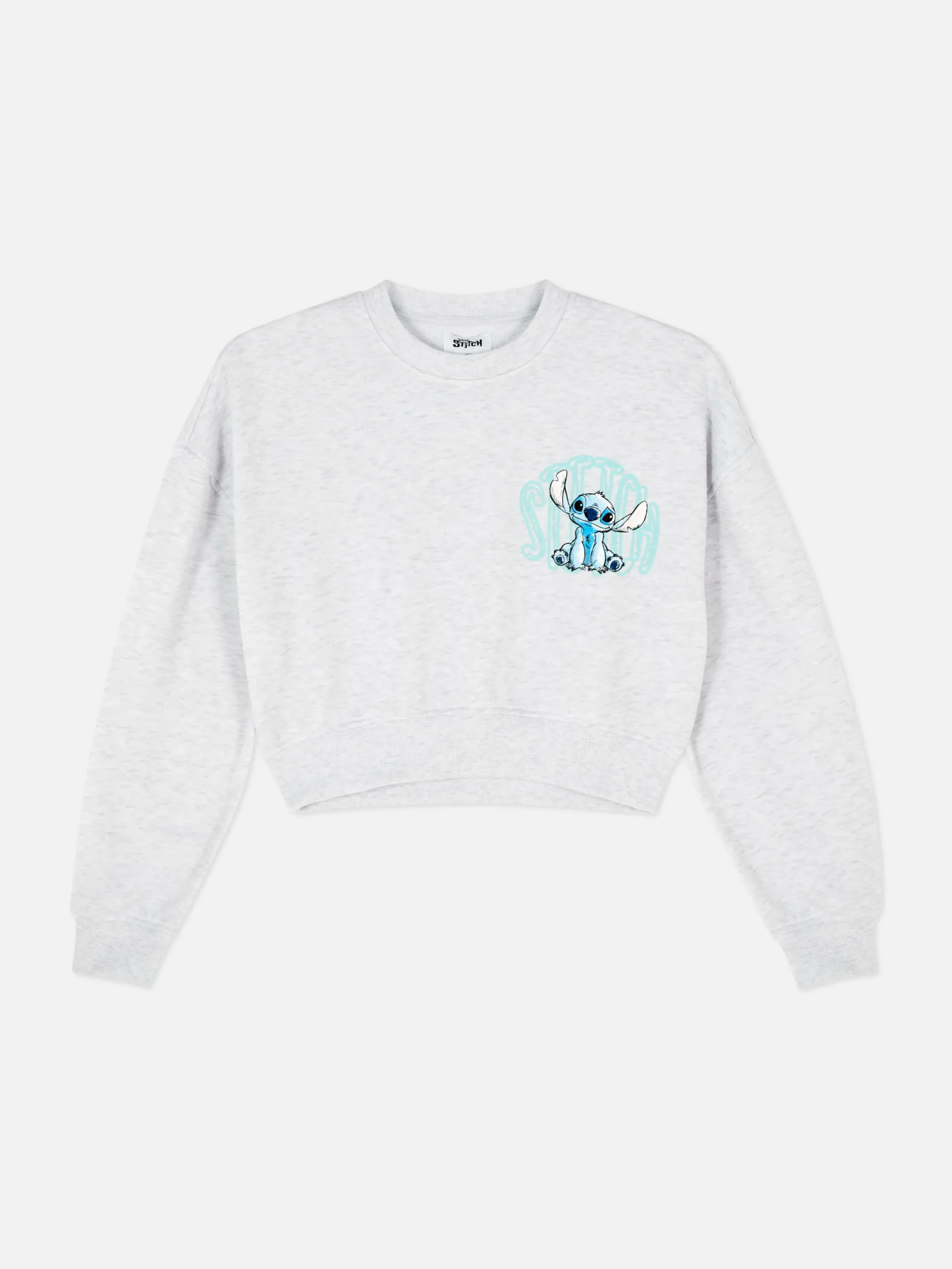 Hoodies Und Sweatshirts|Primark Kurzes „Disneys Stitch“ Sweatshirt Grau meliert