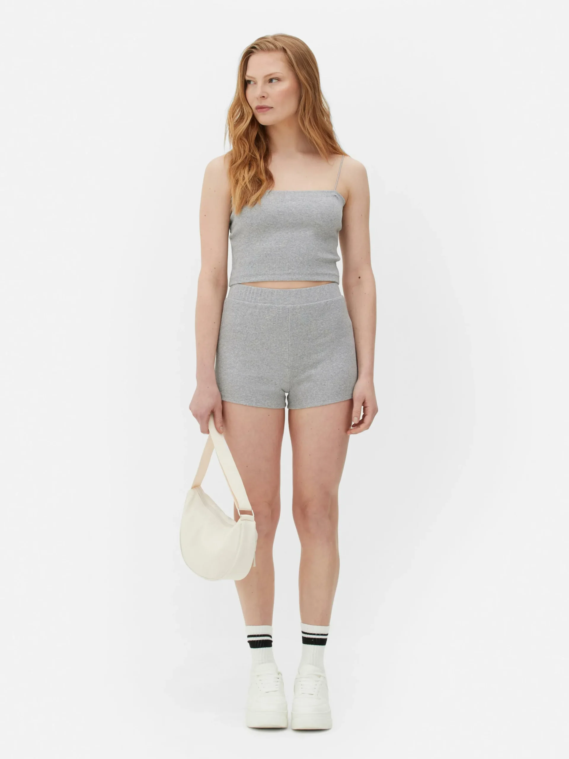 Tops Und T-Shirts|Primark Kurzes Jersey-Trägertop Zum Kombinieren Grau meliert