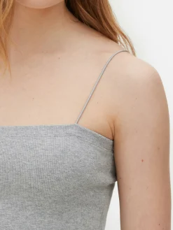 Tops Und T-Shirts|Primark Kurzes Jersey-Trägertop Zum Kombinieren Grau meliert
