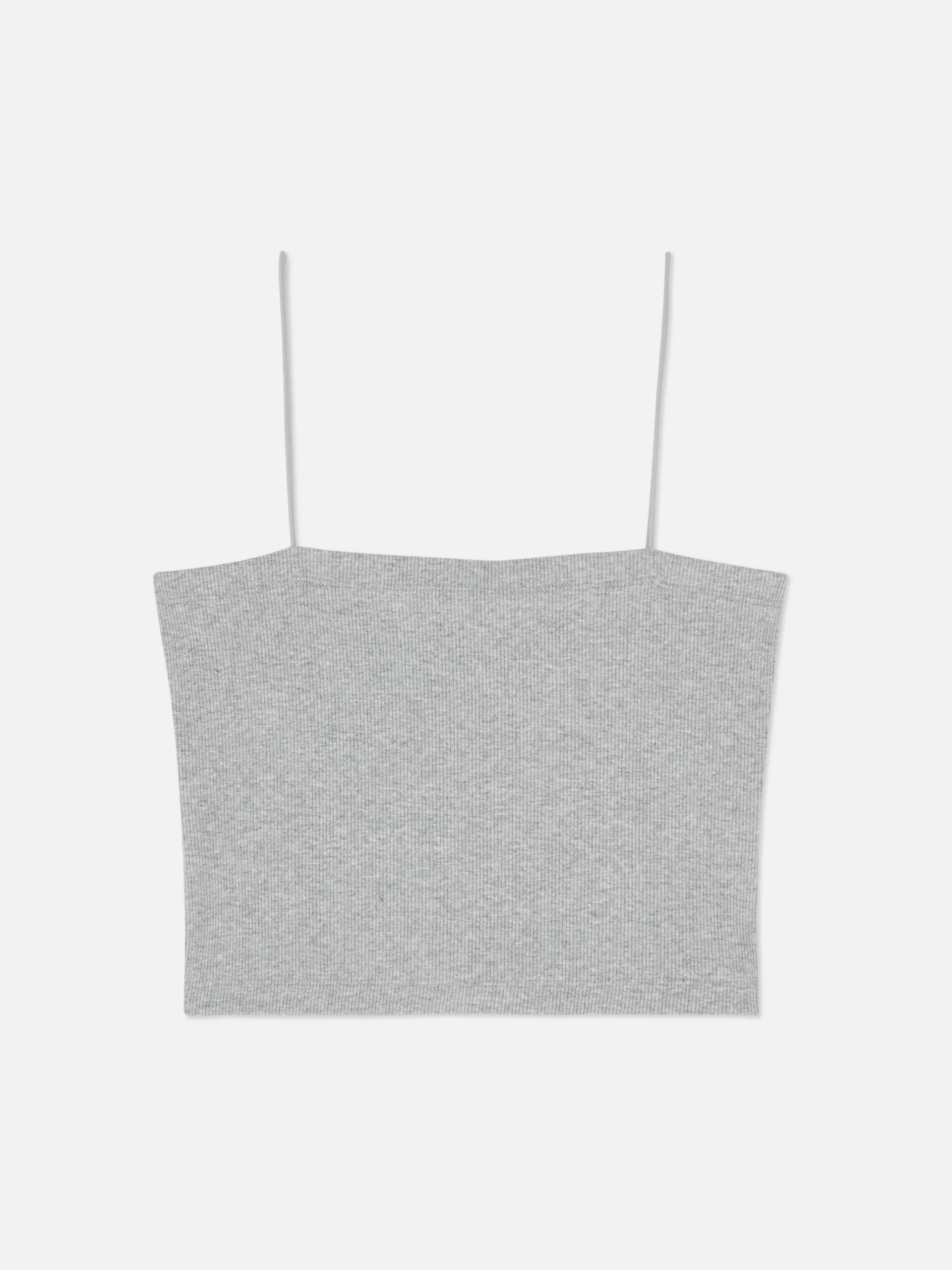 Tops Und T-Shirts|Primark Kurzes Jersey-Trägertop Zum Kombinieren Grau meliert