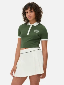 Tops Und T-Shirts|Primark Kurzes „Michigan State“ Poloshirt Grün