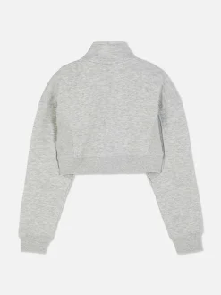 Hoodies Und Sweatshirts|Primark Kurzes Sweatshirt Mit Trichterkragen Grau meliert