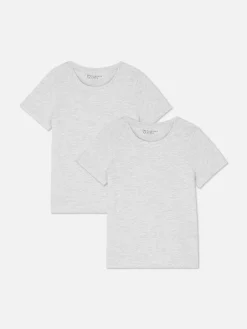Tops Und T-Shirts|Primark Kurzärmelige T-Shirts, 2er-Pack Grau meliert