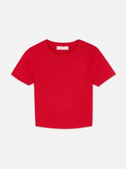 Pullover Und Cardigans|Primark Kurzärmeliger, Bauchfreier Pullover Rot
