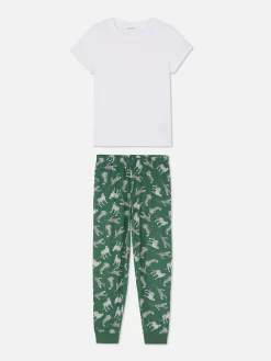 Schlafanzüge|Primark Kurzärmeliger Jersey-Schlafanzug Mit Print Grün