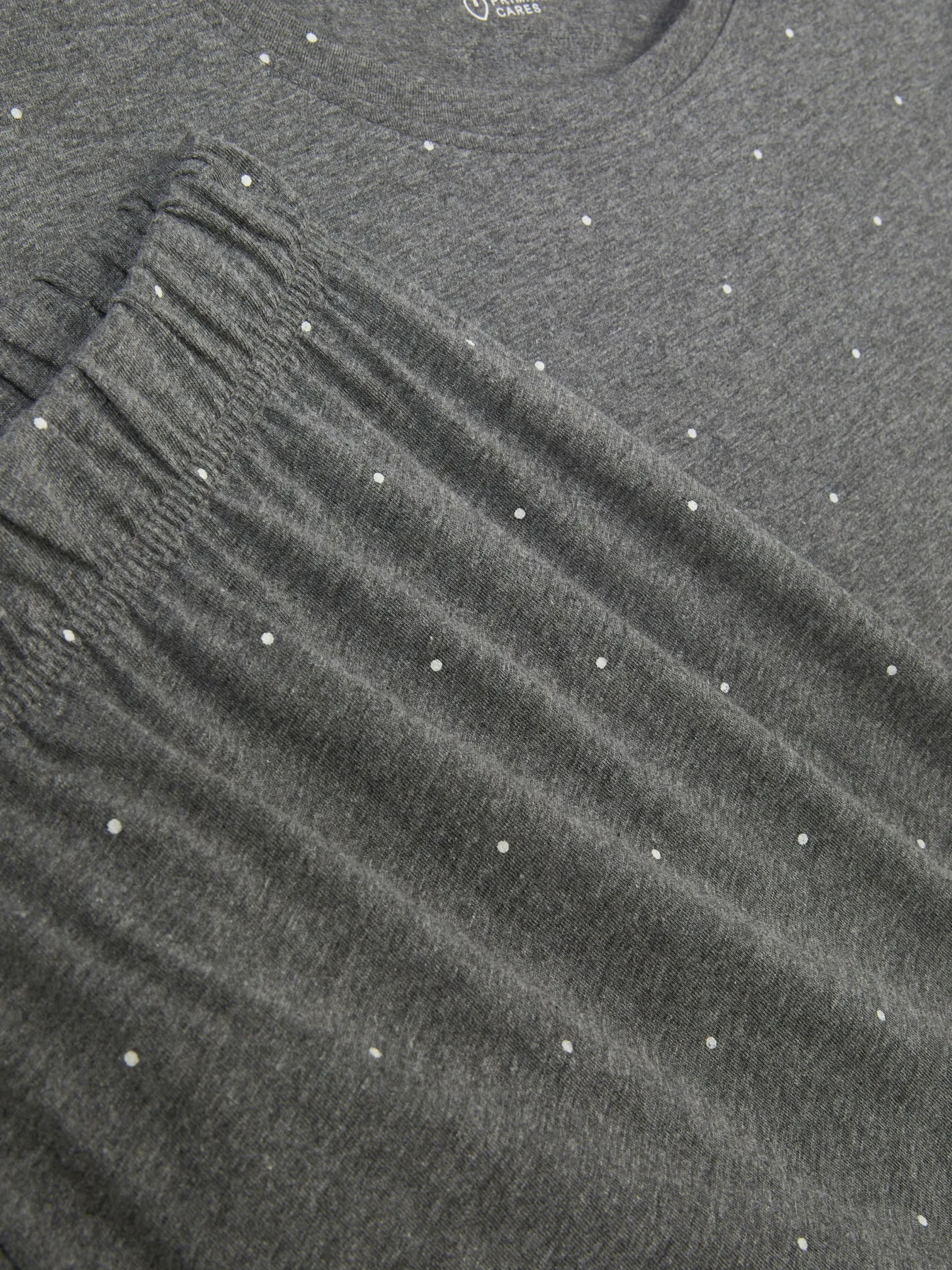 Schlafanzüge|Primark Kurzärmeliger Jersey-Schlafanzug Mit Print Anthrazitfarben