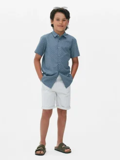 Tops Und T-Shirts|Primark Kurzärmeliges Hemd Mit Knopfleiste Blau
