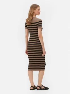Kleider|Primark Kurzärmeliges Midi-Pulloverkleid Hellbeige