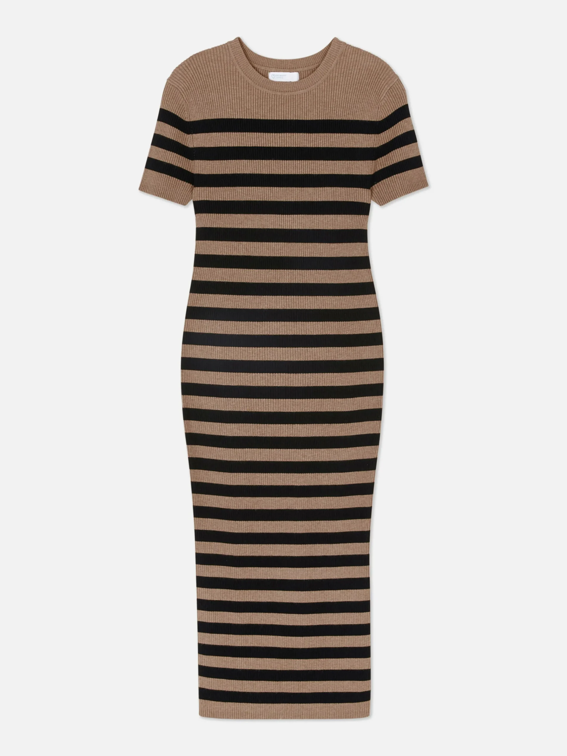 Kleider|Primark Kurzärmeliges Midi-Pulloverkleid Hellbeige