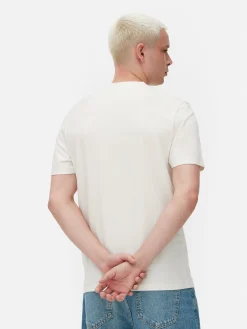 Tops Und T-Shirts|Primark Kurzärmeliges Slim-Fit-T-Shirt Ecrufarben