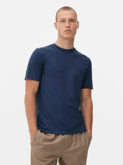 Tops Und T-Shirts|Primark Kurzärmeliges Slim-Fit-T-Shirt Marineblau