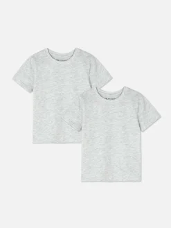 Tops Und T-Shirts|Primark Kurzärmeliges T-Shirt, 2er-Pack Grau meliert