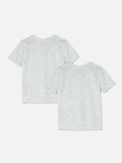 Tops Und T-Shirts|Primark Kurzärmeliges T-Shirt, 2er-Pack Grau meliert