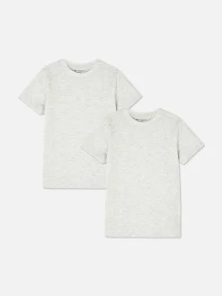 Tops Und T-Shirts|Primark Kurzärmeliges T-Shirt, 2er-Pack Grau meliert