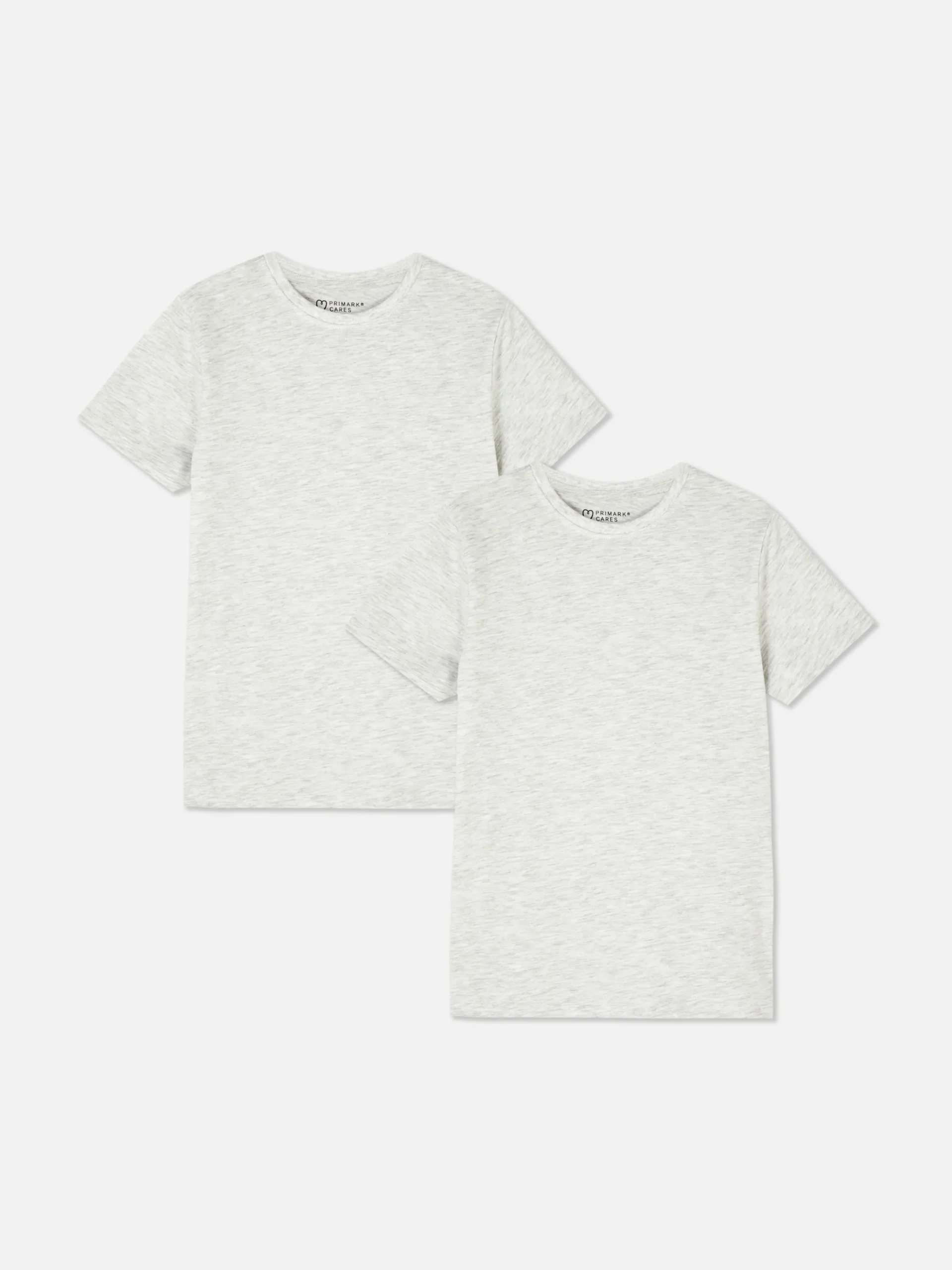 Tops Und T-Shirts|Primark Kurzärmeliges T-Shirt, 2er-Pack Grau meliert