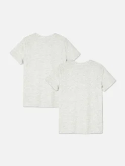 Tops Und T-Shirts|Primark Kurzärmeliges T-Shirt, 2er-Pack Grau meliert