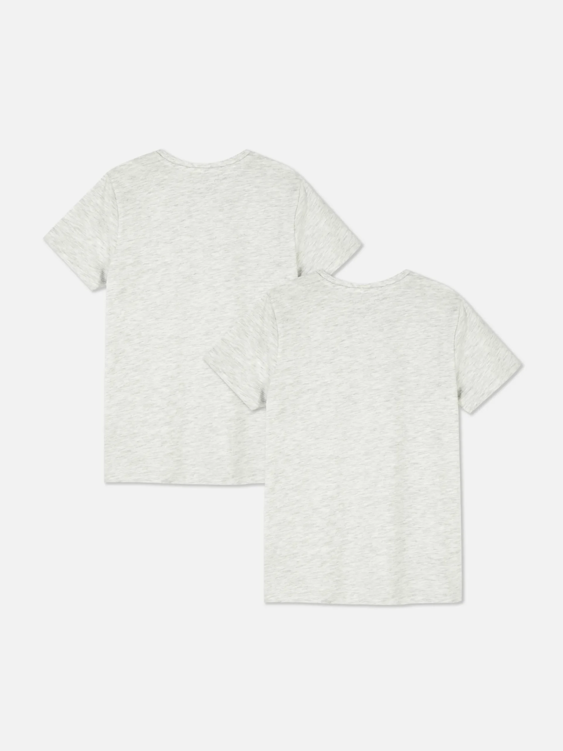 Tops Und T-Shirts|Primark Kurzärmeliges T-Shirt, 2er-Pack Grau meliert