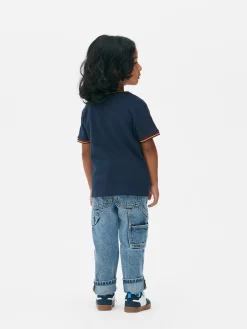 Tops Und T-Shirts|Primark Kurzärmeliges T-Shirt Im College-Stil Marineblau