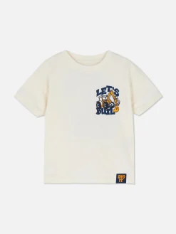 Tops Und T-Shirts|Primark Kurzärmeliges T-Shirt Mit Baggermotiv Ecrufarben