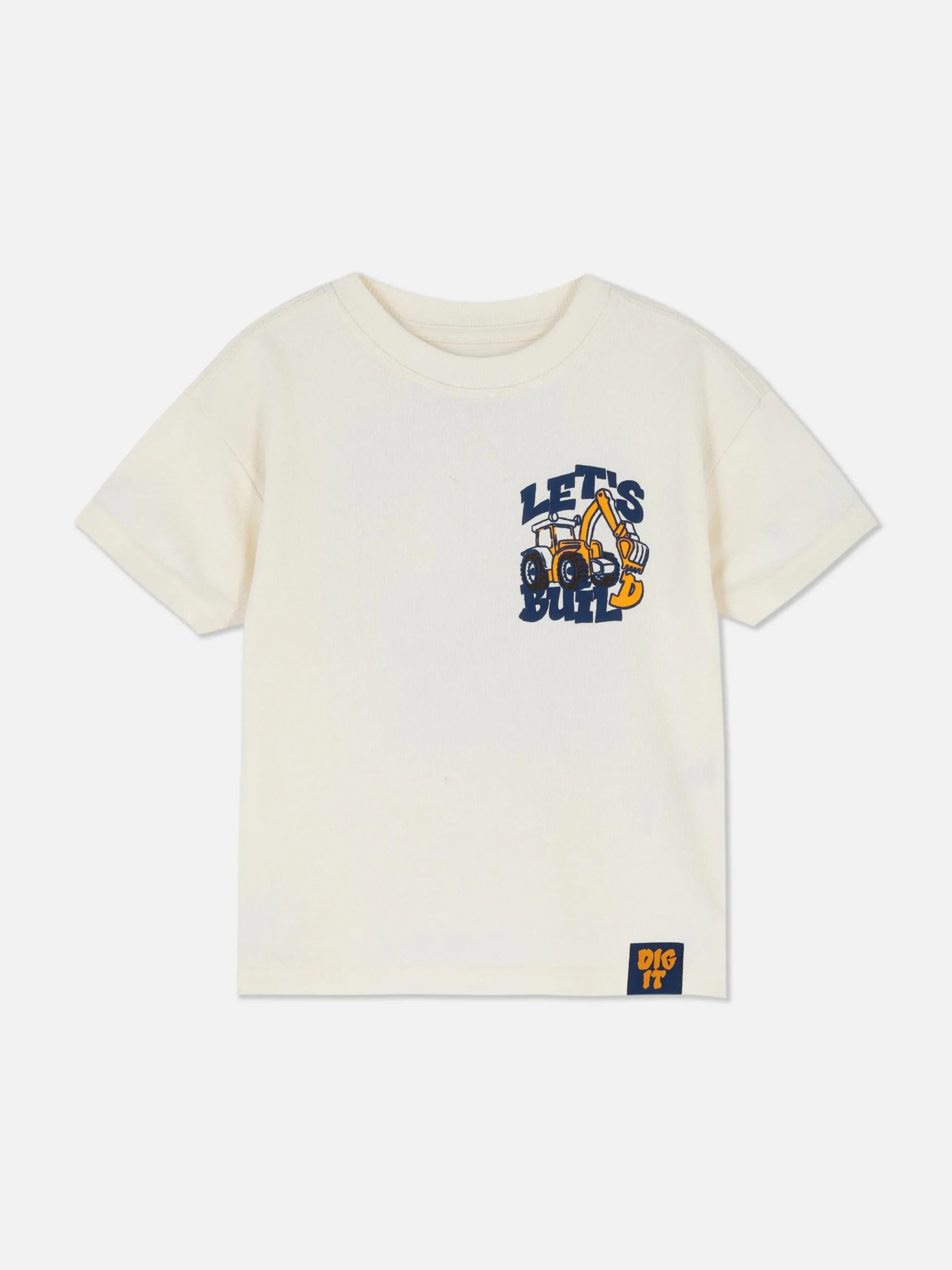 Tops Und T-Shirts|Primark Kurzärmeliges T-Shirt Mit Baggermotiv Ecrufarben