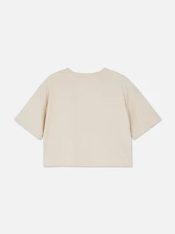 Tops Und T-Shirts|Primark Kurzärmeliges T-Shirt Mit Rundhalsausschnitt Steinfarben