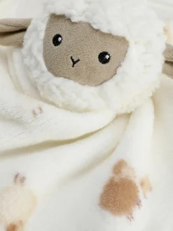 Bettwäsche Und Decken|Primark Kuscheldecke Aus Fleece Mit Lamm-Motiv Elfenbeinfarben