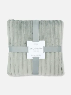 Kissen Und Bezüge|Primark Kuscheliges, Geripptes Kissen, 2er-Pack Hellgrün